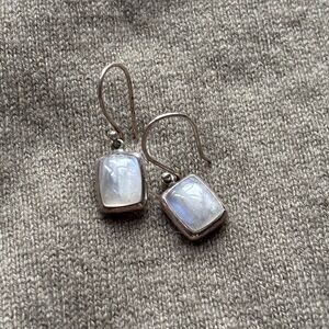 Rainbow moonstone and Sterling silver earrings